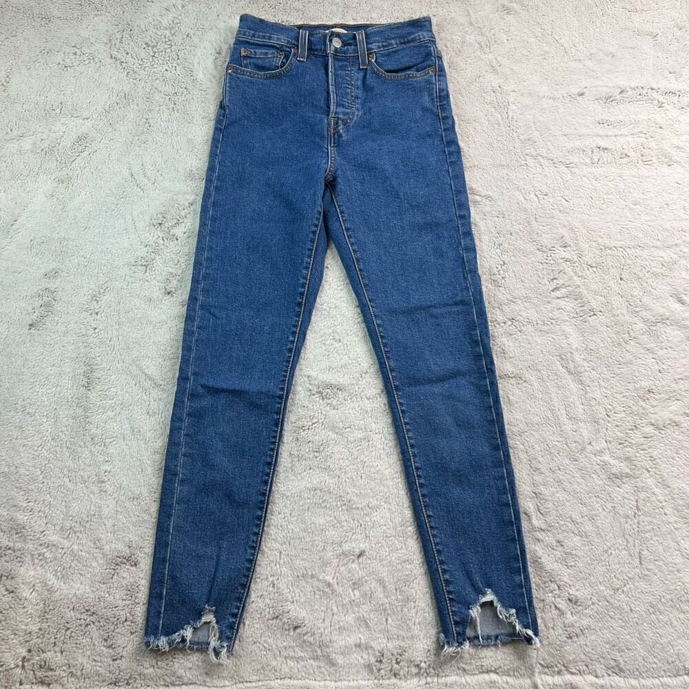 Levis Jeans Womens Size 25 Wedgie Skinny Raw Hem Ankle Button Fly